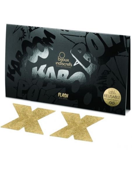 Nalepke za prsi Flash Cross zlate