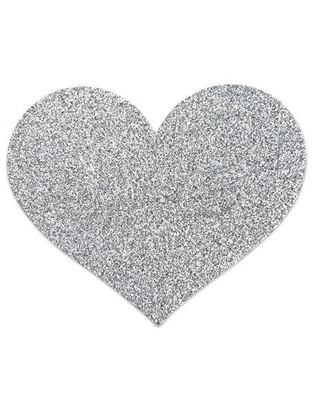 Nalepke za bradavičke Flash Heart srebrne