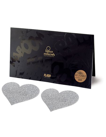 Nalepke za prsi Flash Heart srebrne
