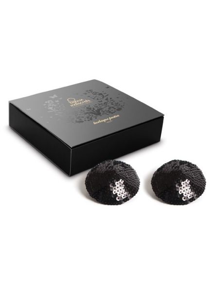 Klobuči za bradavičke Burlesque Sequin črni